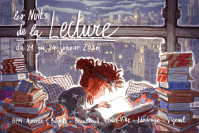 illustration Les nuits de la lecture 2026 Réseau Bfm - Dessin ©Le poisson
