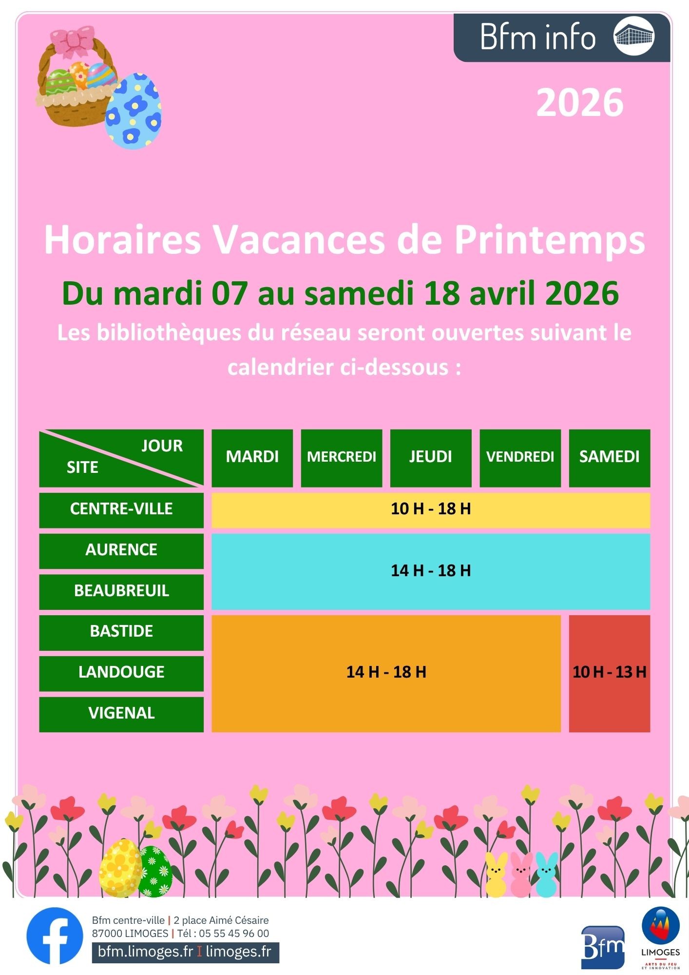 illustration Horaires vacances printemps 2026