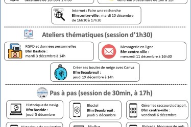 Programme des ateliers informatiques Décembre 2024