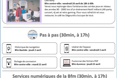 Programme des ateliers numériques Avril 2026