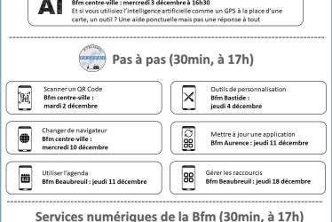 Programme des ateliers numériques Décembre 2025