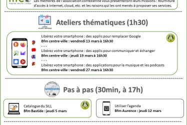 Programme des ateliers numériques Mars 2026