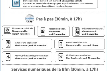 Programme des ateliers numériques Octobre 2025