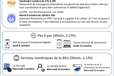 Ateliers numériques Octobre 2026